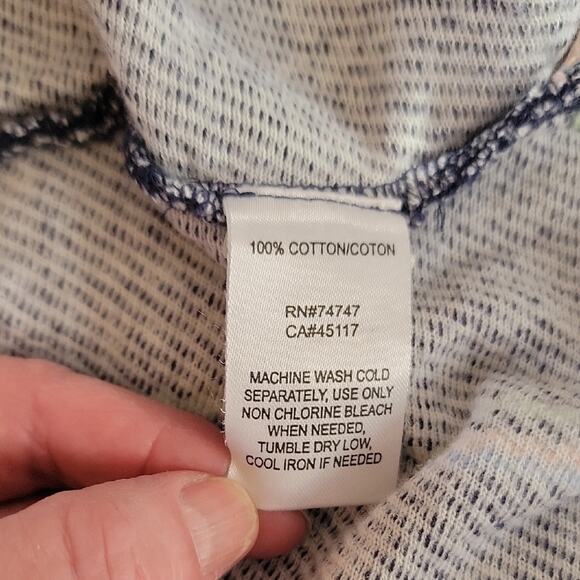 Natural Reflections Navy and White Striped V-Neck Sweater - Picture 5 of 5